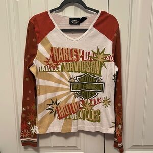Harley Davidson Jeweled Long Sleeve Shirt XL